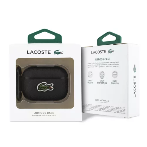 Lacoste Petit Pique Croc Logo Patch AirPods tok – AirPods Pro 2 – Fekete