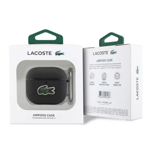 Lacoste Petit Pique Croc Logo Patch AirPods tok – AirPods 4 – Fekete