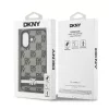 DKNY Pu Leather Checkered Pattern And Stripe tok, iPhone 17
