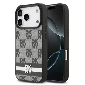   DKNY Pu Leather Checkered Pattern And Stripe tok, iPhone 17 Pro