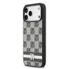 DKNY Pu Leather Checkered Pattern And Stripe tok, iPhone 17 Pro Max