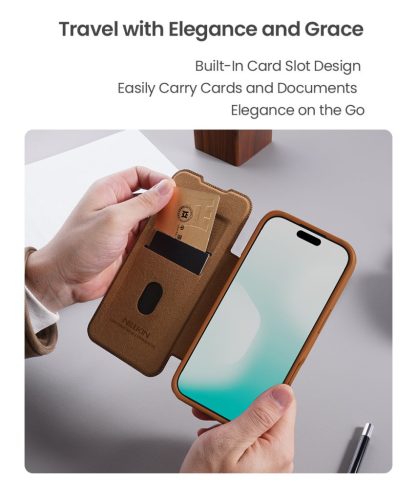 Nillkin Qin Book PRO tok Apple iPhone 17 készülékhez – Fekete