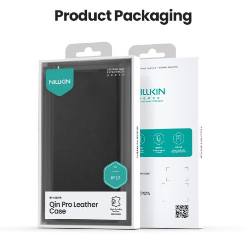 Nillkin Qin Book PRO tok Apple iPhone 17 készülékhez – Fekete