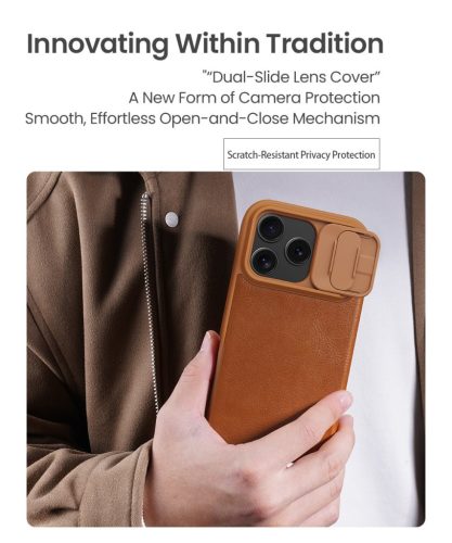 Nillkin Qin Book PRO tok Apple iPhone 17 Pro készülékhez – Fekete