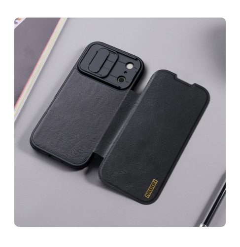 Nillkin Qin Book PRO tok Apple iPhone 17 Pro készülékhez – Fekete