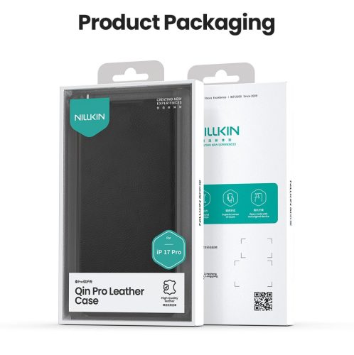 Nillkin Qin Book PRO tok Apple iPhone 17 Pro készülékhez – Fekete