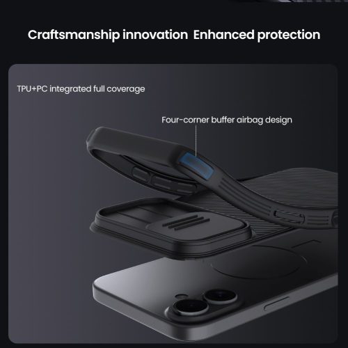 Nillkin CamShield PRO tok Apple iPhone 17 készülékhez – Fekete