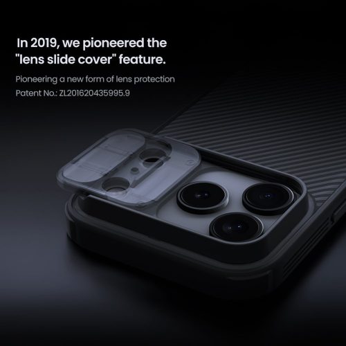 Nillkin CamShield PRO tok Apple iPhone 17 Pro készülékhez – Átlátszó fekete
