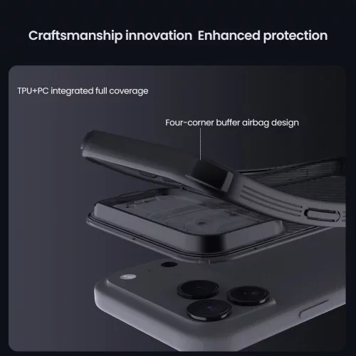 Nillkin CamShield PRO tok Apple iPhone 17 Pro Max / 18 Pro Max készülékhez – Átlátszó fekete