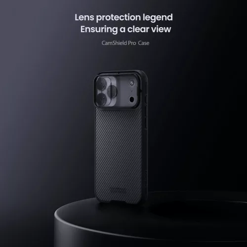 Nillkin CamShield PRO tok Apple iPhone 17 Pro Max / 18 Pro Max készülékhez – Átlátszó fekete