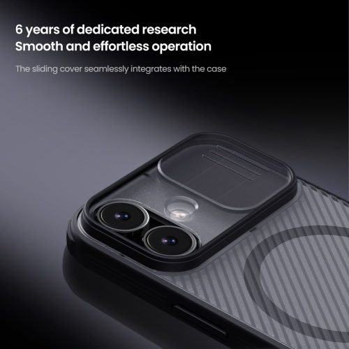 Nillkin CamShield PRO Magnetic tok Apple iPhone 17 készülékhez – Átlátszó fekete
