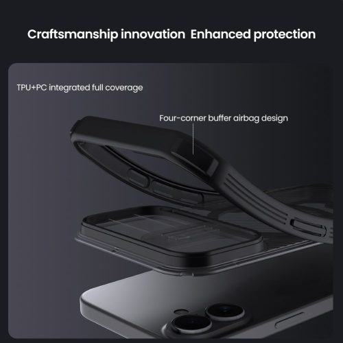 Nillkin CamShield PRO Magnetic tok Apple iPhone 17 készülékhez – Átlátszó fekete