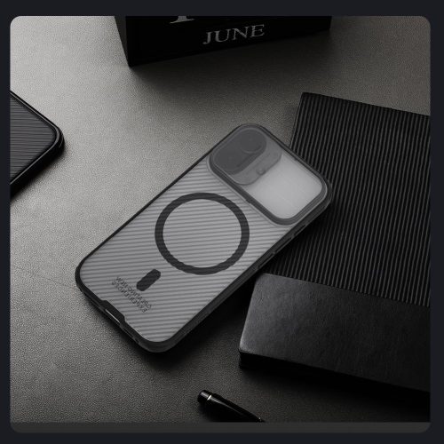 Nillkin CamShield PRO Magnetic tok Apple iPhone 17 készülékhez – Átlátszó fekete
