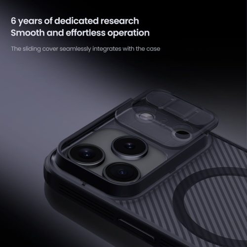 Nillkin CamShield PRO Magnetic tok Apple iPhone 17 Pro készülékhez – Átlátszó fekete