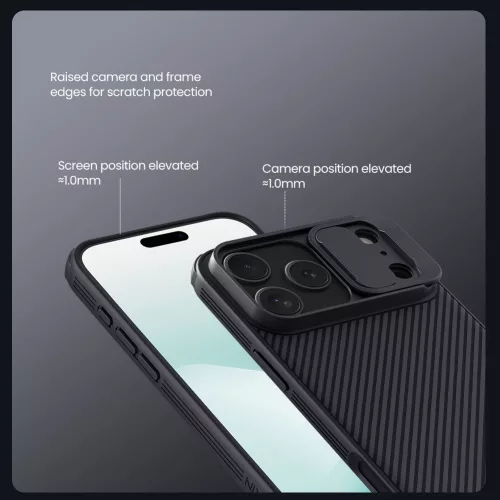 Nillkin CamShield PRO Magnetic tok Apple iPhone 17 Pro Max / 18 Pro Max készülékhez – Fekete