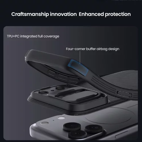 Nillkin CamShield PRO Magnetic tok Apple iPhone 17 Pro Max / 18 Pro Max készülékhez – Fekete