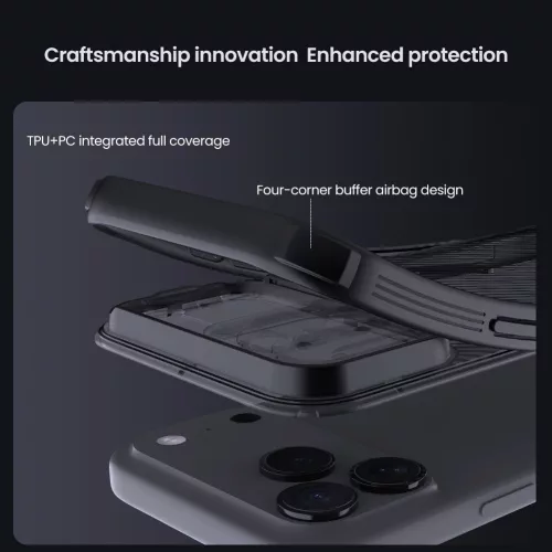Nillkin CamShield PRO Magnetic tok Apple iPhone 17 Pro Max / 18 Pro Max készülékhez – Átlátszó fekete