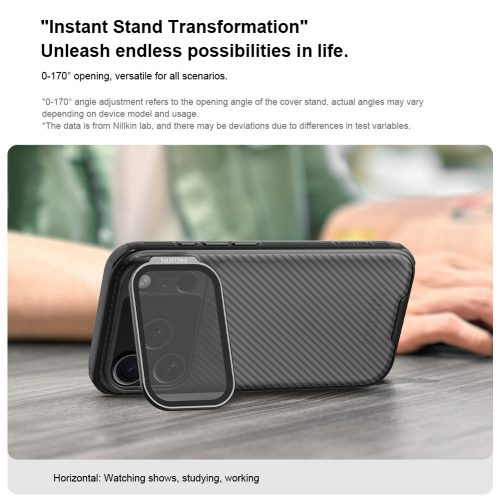 Nillkin CamShield Prop tok Apple iPhone 17 Pro készülékhez – Átlátszó fekete