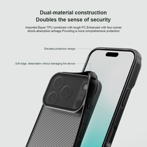 Nillkin CamShield Prop tok Apple iPhone 17 Pro készülékhez – Átlátszó fekete