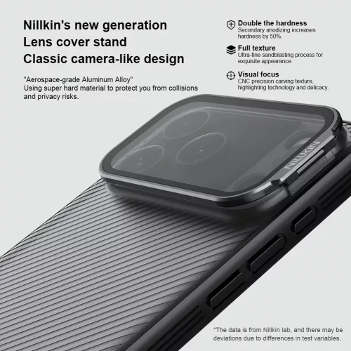 Nillkin CamShield Prop tok Apple iPhone 17 Pro Max / 18 Pro Max készülékhez – Átlátszó fekete