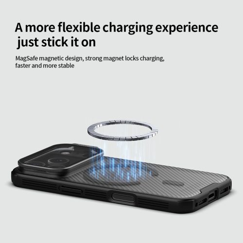 Nillkin CamShield Prop Magnetic tok Apple iPhone 17 Pro készülékhez – Átlátszó fekete