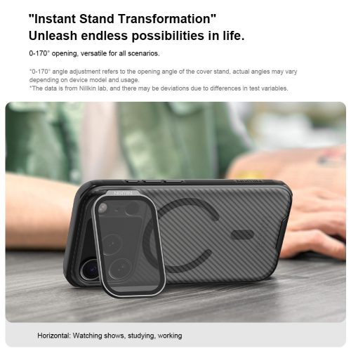 Nillkin CamShield Prop Magnetic tok Apple iPhone 17 Pro készülékhez – Átlátszó fekete