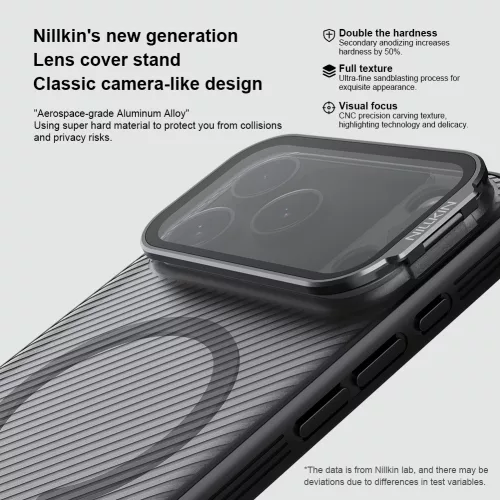 Nillkin CamShield Prop Magnetic tok Apple iPhone 17 Pro Max / 18 Pro Max készülékhez – Átlátszó fekete