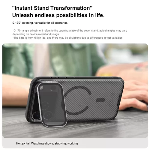 Nillkin CamShield Prop Magnetic tok Apple iPhone 17 Pro Max / 18 Pro Max készülékhez – Átlátszó fekete