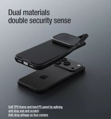 Nillkin CamShield Prop Magnetic tok Apple iPhone 17 Pro Max / 18 Pro Max készülékhez – Fekete