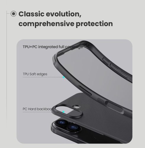 Nillkin Super Frosted PRO tok Apple iPhone 17 készülékhez – Fekete