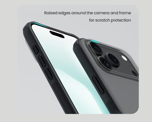 Nillkin Super Frosted PRO tok Apple iPhone 17 Pro készülékhez – Átlátszó fekete