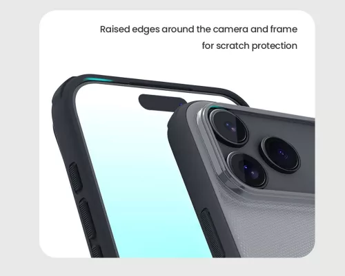 Nillkin Super Frosted PRO tok Apple iPhone 17 Pro Max / 18 Pro Max készülékhez – Átlátszó fekete