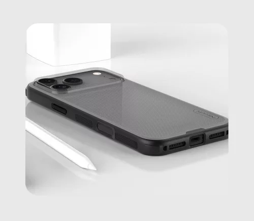 Nillkin Super Frosted PRO tok Apple iPhone 17 Pro Max / 18 Pro Max készülékhez – Átlátszó fekete