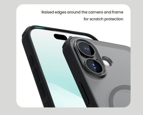 Nillkin Super Frosted PRO Magnetic tok Apple iPhone 17 készülékhez – Átlátszó fekete