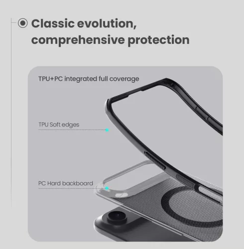 Nillkin Super Frosted PRO Magnetic tok Apple iPhone Air készülékhez – Átlátszó fekete