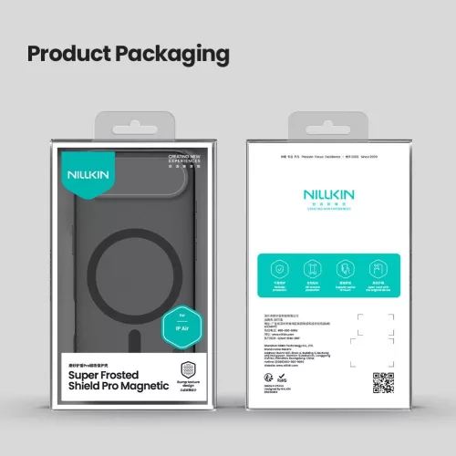 Nillkin Super Frosted PRO Magnetic tok Apple iPhone Air készülékhez – Átlátszó fekete