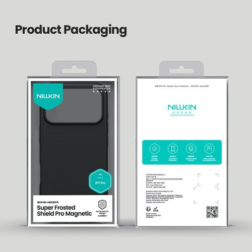Nillkin Super Frosted PRO Magnetic tok Apple iPhone 17 Pro készülékhez – Fekete