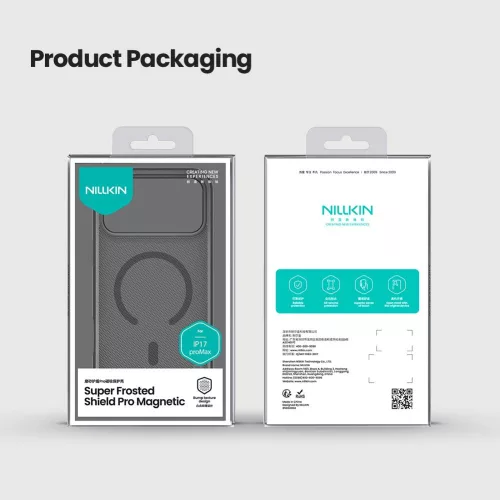Nillkin Super Frosted PRO Magnetic tok Apple iPhone 17 Pro Max / 18 Pro Max készülékhez – Átlátszó fekete