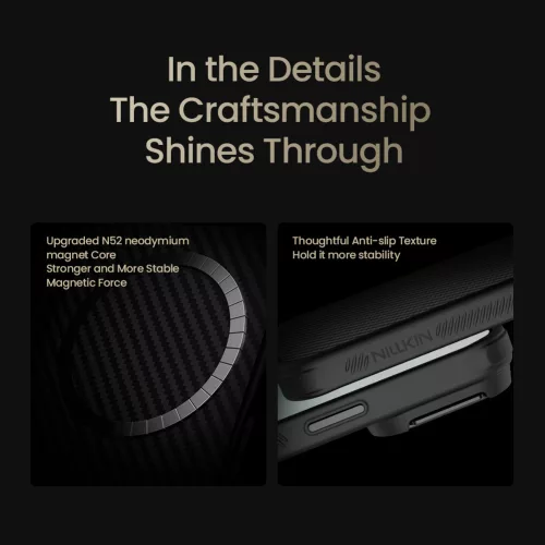Nillkin CarboProp Aramid Magnetic tok Apple iPhone 17 Pro Max / 18 Pro Max készülékhez – Fekete