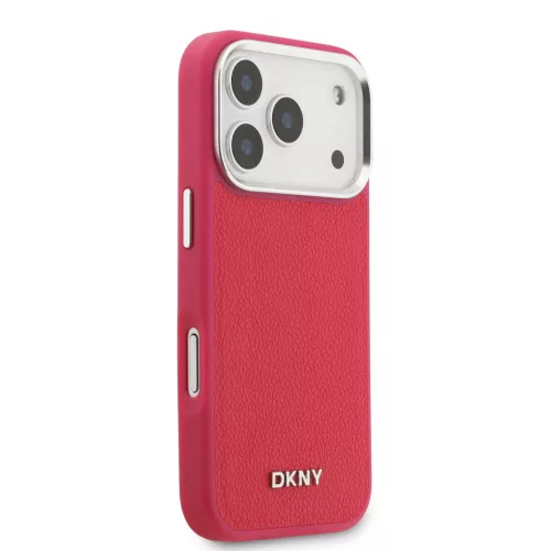 DKNY Pu Leather Metal Logo Wrist Chain MagSafe tok, iPhone 17 Pro