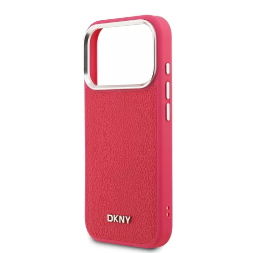 DKNY Pu Leather Metal Logo Wrist Chain MagSafe tok, iPhone 17 Pro