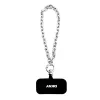 DKNY Pu Leather Metal Logo Wrist Chain MagSafe tok, iPhone 17 Pro