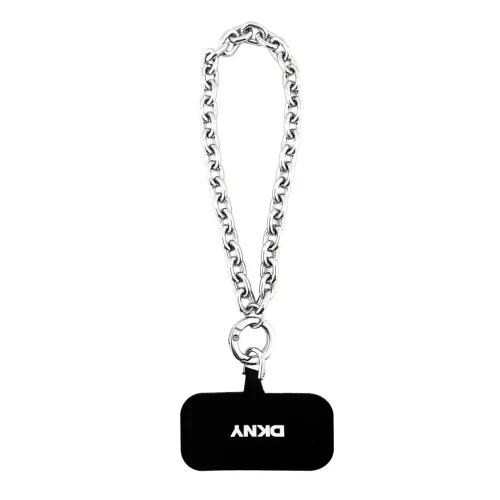 DKNY Pu Leather Metal Logo Wrist Chain MagSafe tok, iPhone 17 Pro