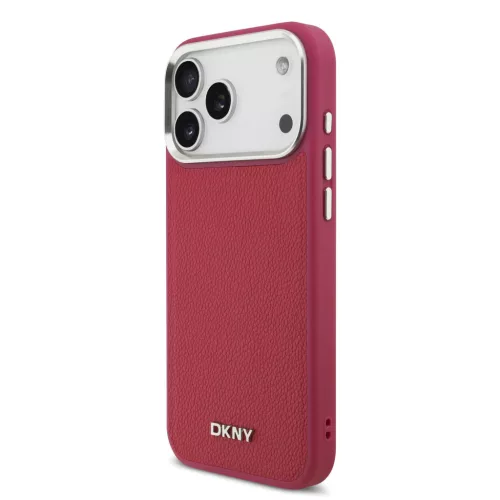 DKNY Pu Leather Metal Logo Wrist Chain MagSafe tok, iPhone 17 Pro Max