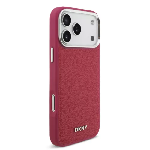 DKNY Pu Leather Metal Logo Wrist Chain MagSafe tok, iPhone 17 Pro Max