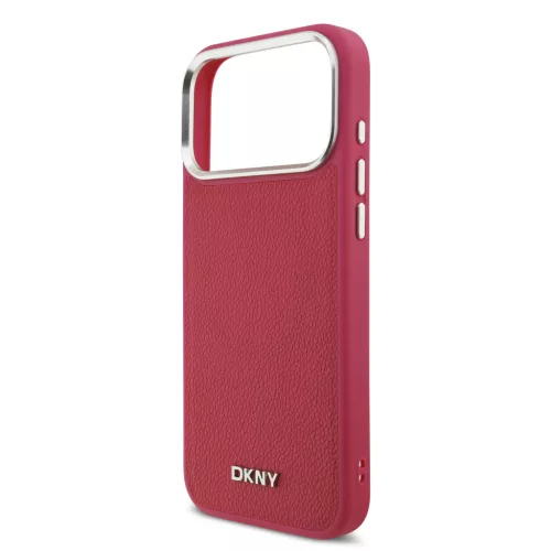 DKNY Pu Leather Metal Logo Wrist Chain MagSafe tok, iPhone 17 Pro Max