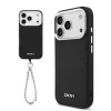 DKNY Pu Leather Metal Logo Wrist Chain MagSafe tok, iPhone 17 Pro