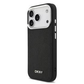  DKNY Pu Leather Metal Logo Wrist Chain MagSafe tok, iPhone 17 Pro
