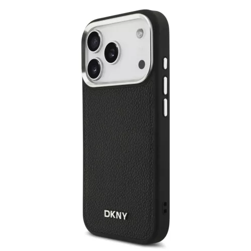 DKNY Pu Leather Metal Logo Wrist Chain MagSafe tok, iPhone 17 Pro