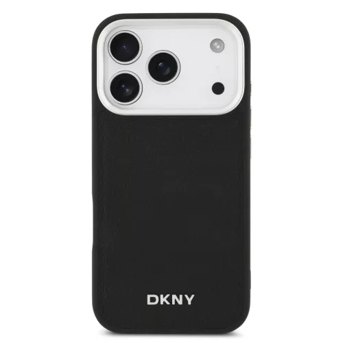 DKNY Pu Leather Metal Logo Wrist Chain MagSafe tok, iPhone 17 Pro